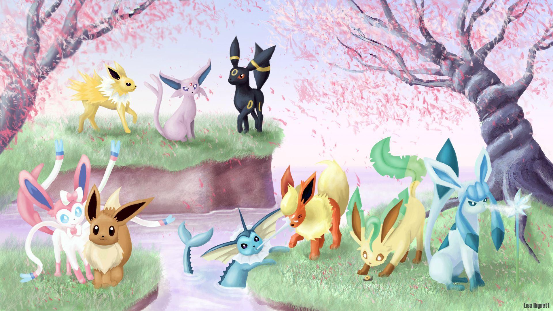 Cute Eevee Evolutions Wallpaper.jpg