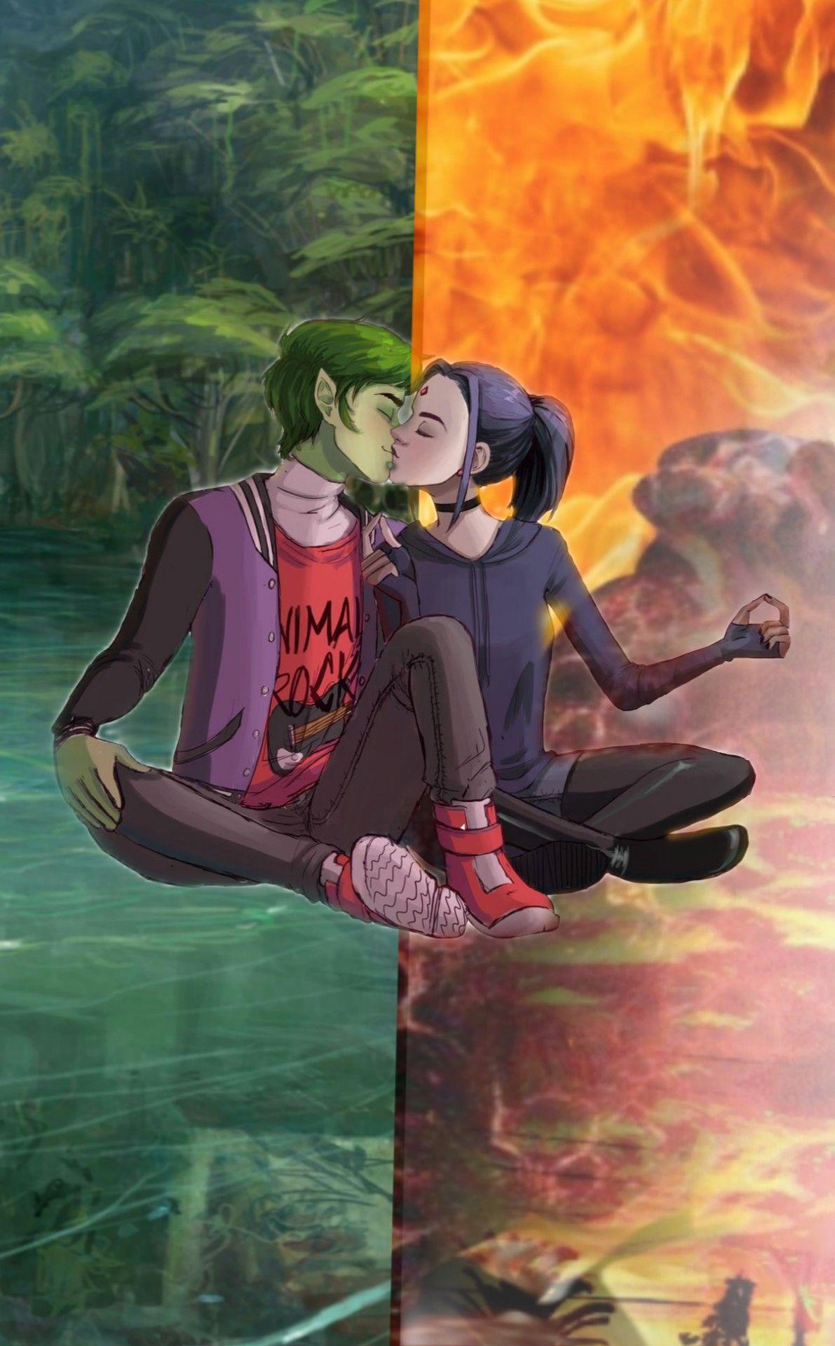 Raven and Beast Boy Wallpaper.jpg